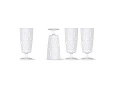 Produktbild Picknick Juni glas hög, 4-pack vit