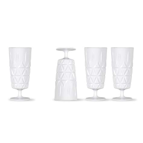 Picknick Juni glas hög, 4-pack vit